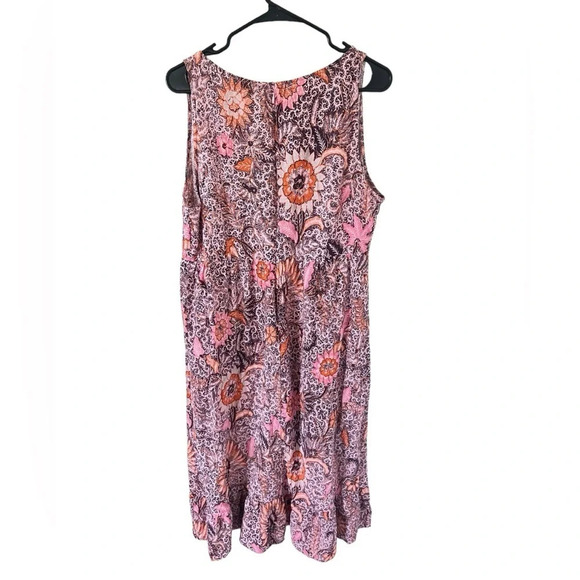 Madewell Lace-Up Ruffle-Hem Midi Dress in Bali Blooms - Picture 7 of 10